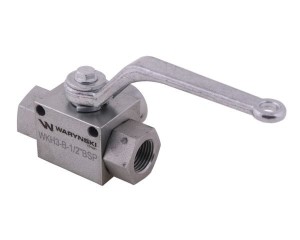 Zawór kulowy hydrauliczny 3-drogowy 3/2 - 1/2"BSP z otworami mocującymi 500 bar Waryński